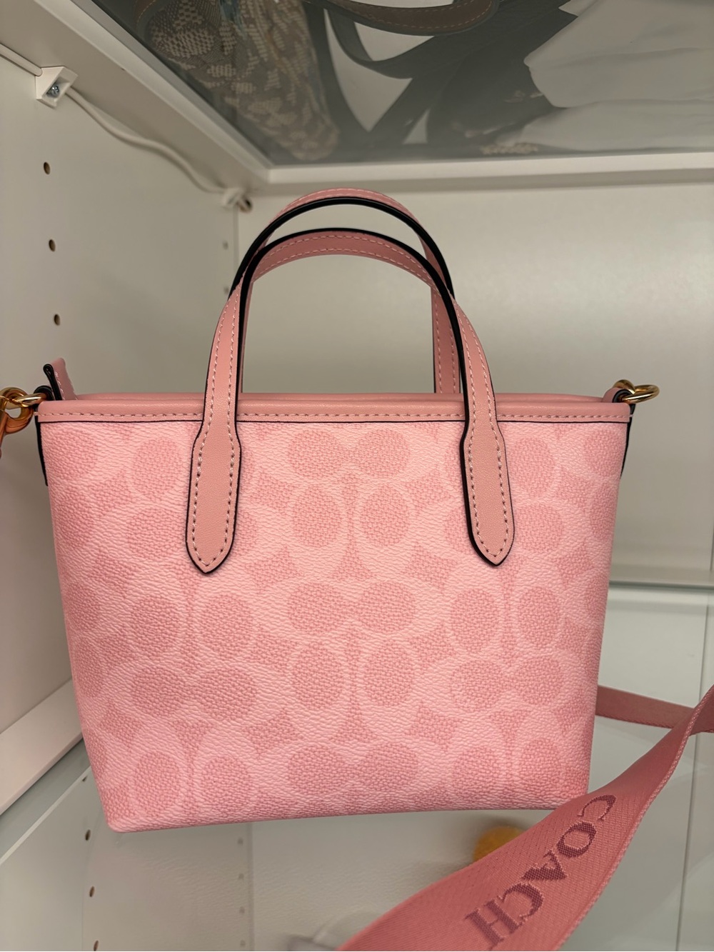 Coach Mini City Tote in Powder Pink w/Crossbody Strap - Picture 2 of 16